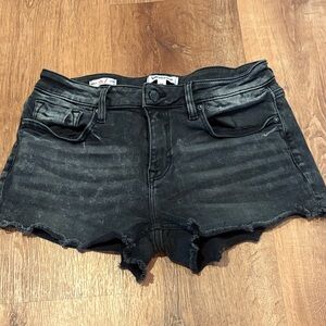 Vigoss Women's Distressed Black Jean Shorts